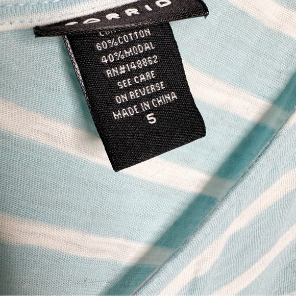 Torrid blue white striped floral crochet shoulder tank top plus size 5 - Picture 5 of 5